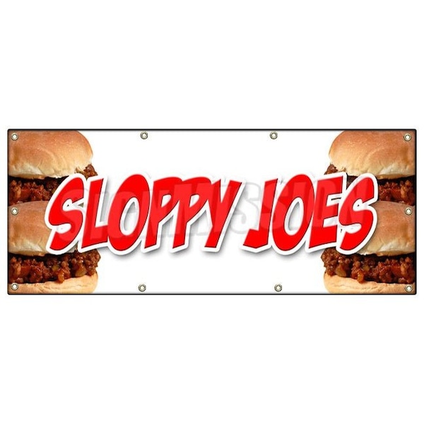 SLOPPY JOES BANNER SIGN beef chicken bun sliders homemade food lunch